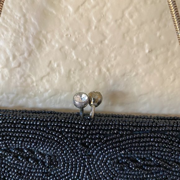Vintage Black beaded Handbag Clutch - Picture 4 of 15